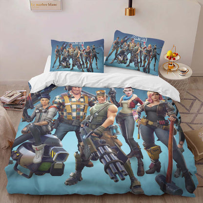 Save the World Heroes Fortnite Game Ranger Ramirez Recon Scout Jess Base Kyle Duvet Cover 2