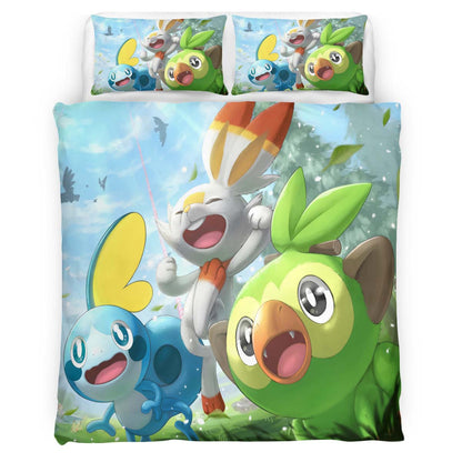 Scorbunny Grookey Sobble Pokemon 2 Duvet Cover