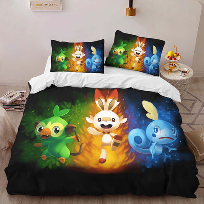 Scorbunny Grookey Sobble Pokemon 3 Duvet Cover 2