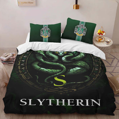 Slytherin House Harry Potter Green Logo 02 Duvet Cover 2