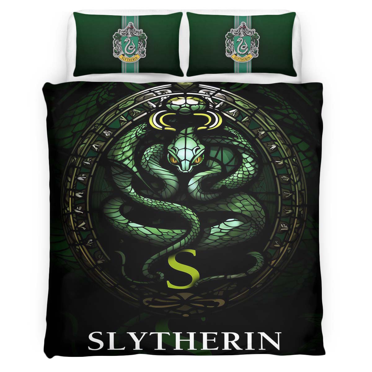 Slytherin House Harry Potter Green Logo 02 Duvet Cover