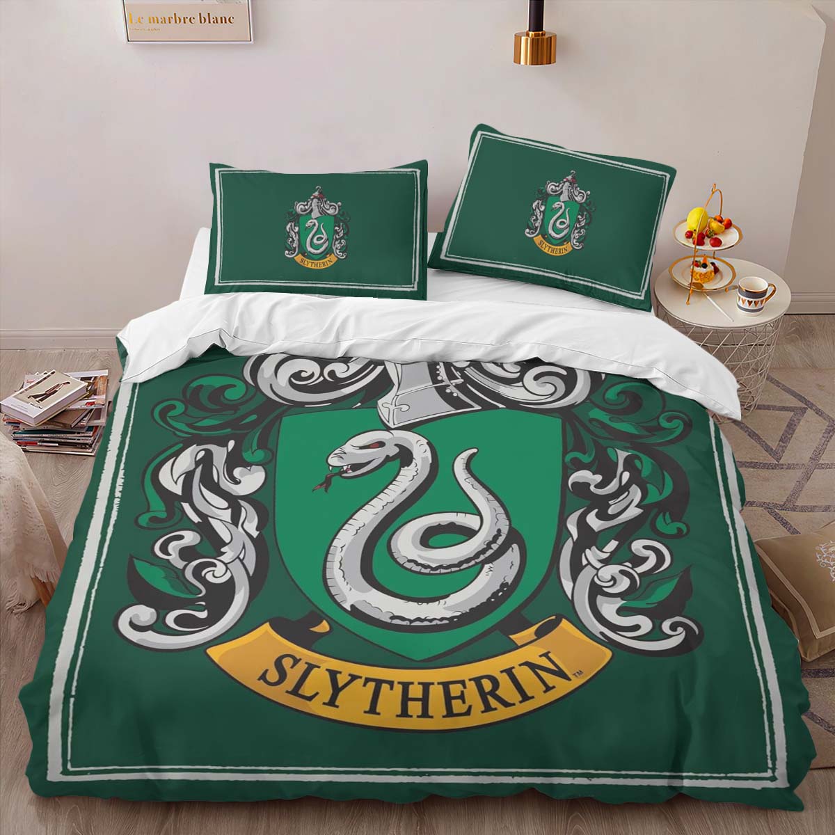 Slytherin House Harry Potter Green Logo Duvet Cover 2