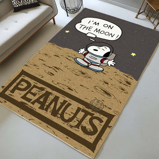 Snoopy I am on the moon Rug