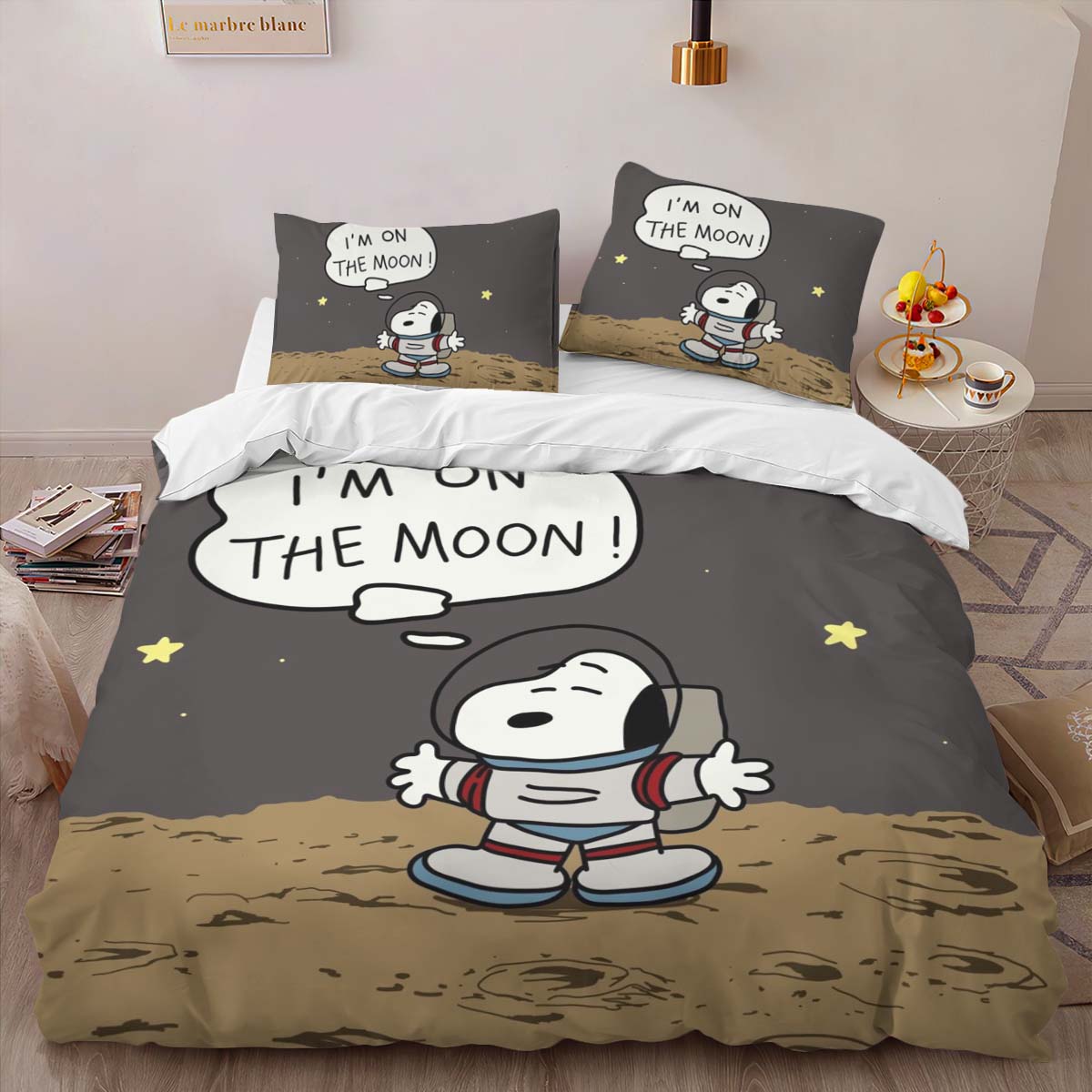 Snoopy I am on the moon Duvet Cover 2