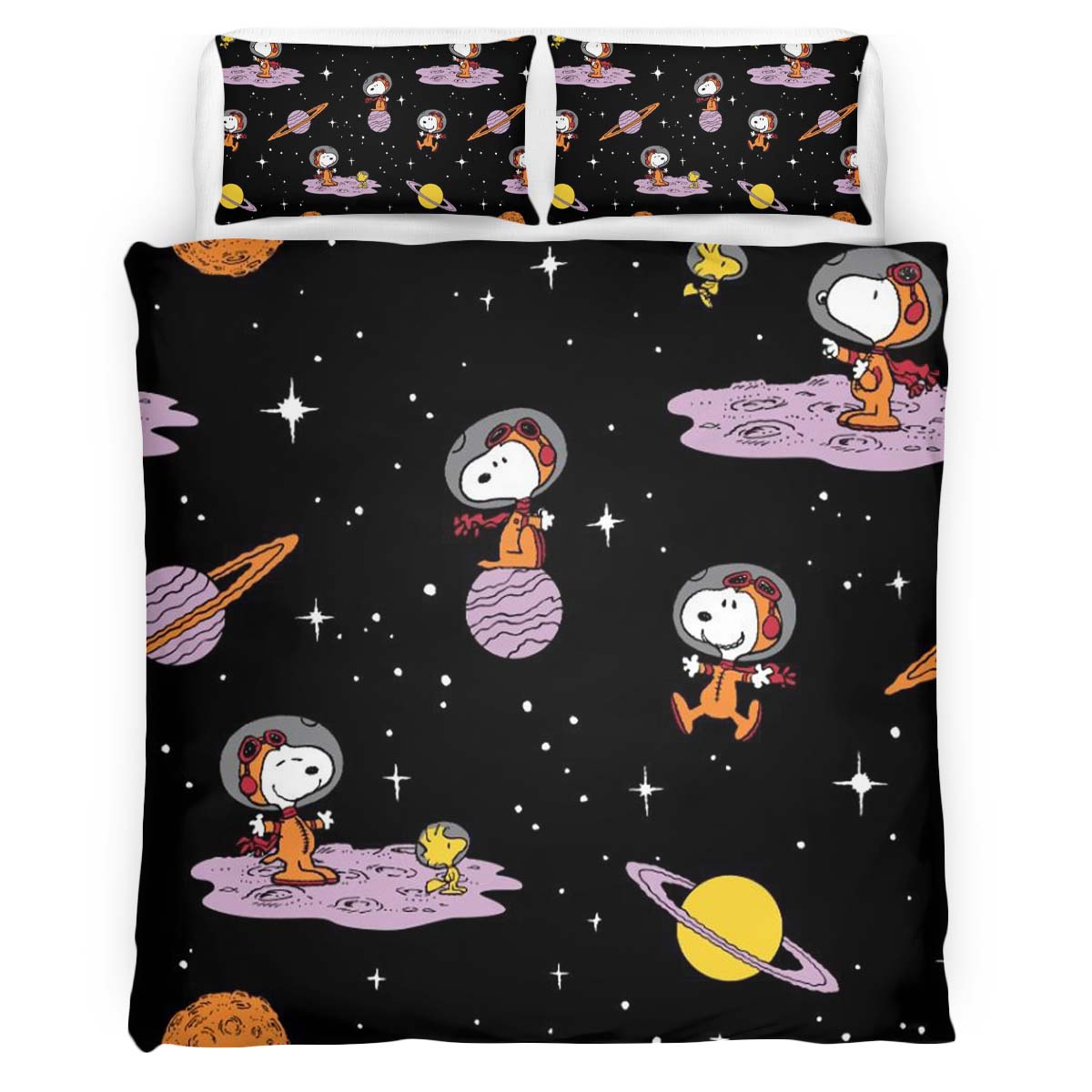 Snoopy and Woodstock to the moon Duvet Cover