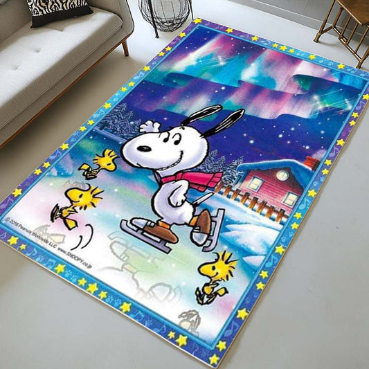 Snoopy on Ice Rink Rug