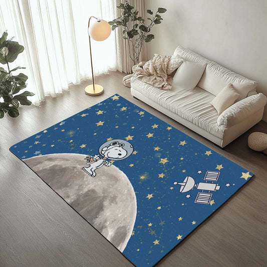 Snoopy to the moon Rug