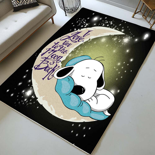 Snoopy to the moon 4 Rug