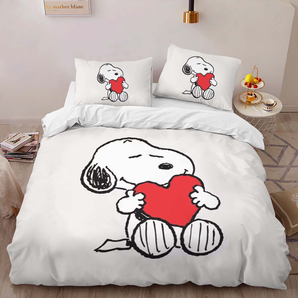Snoopy with love heart Duvet Cover 2