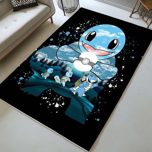 Squirtle Water Evolution Painting Rug