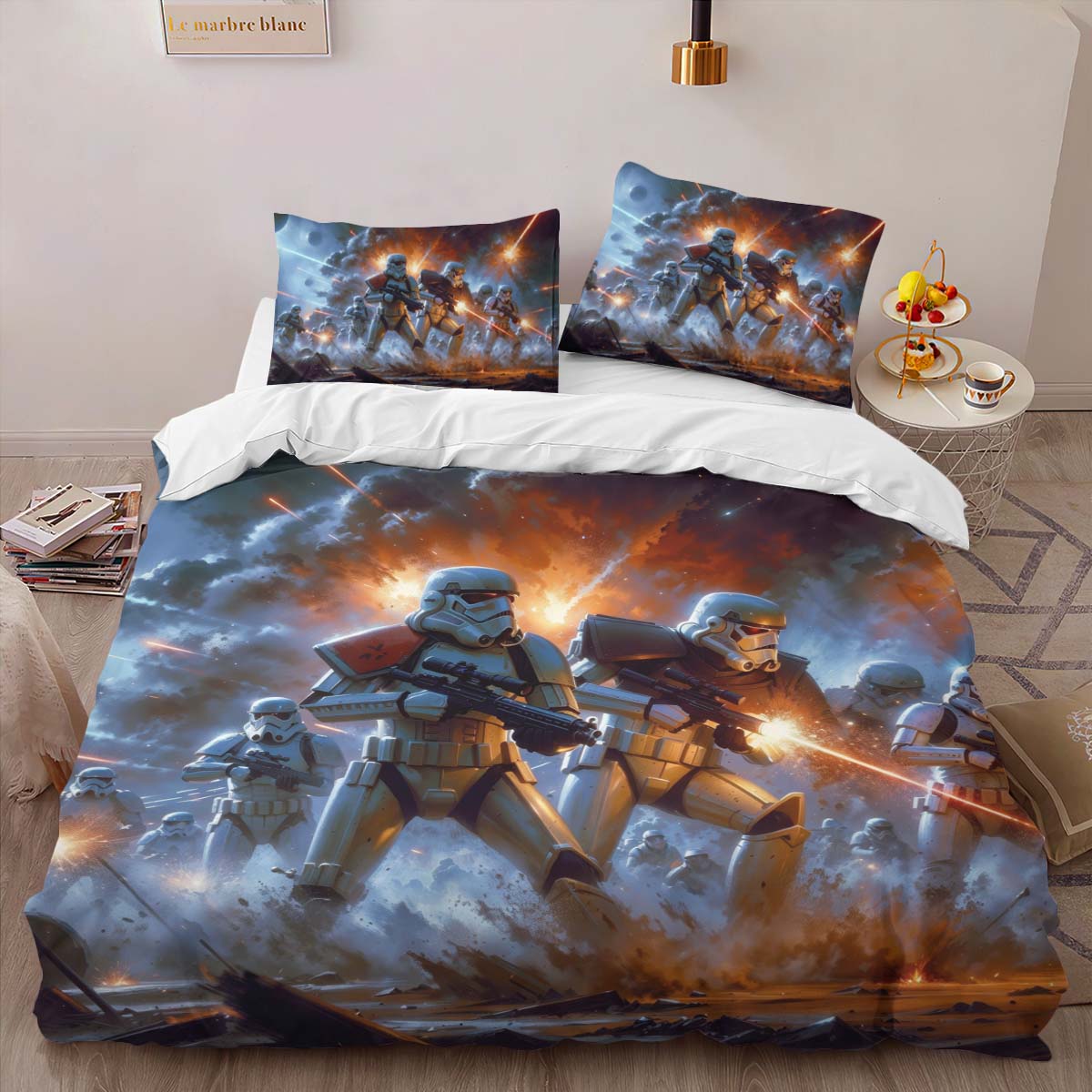 Star Wars Battlefront II Storntroopers in battle Duvet Cover 2