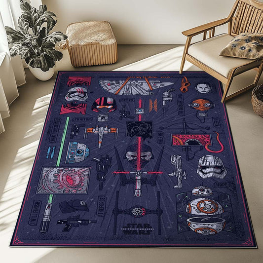 Star Wars Falcon Spaceship Robot and Helmet Rug