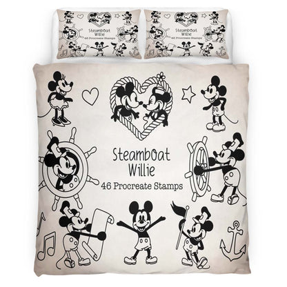 Steam Boat Mickey Mouse Duvet Cover