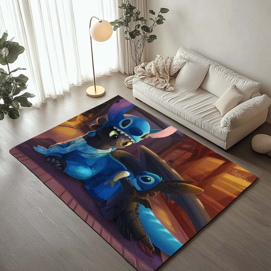 Stitch And Toothless 1 Rug
