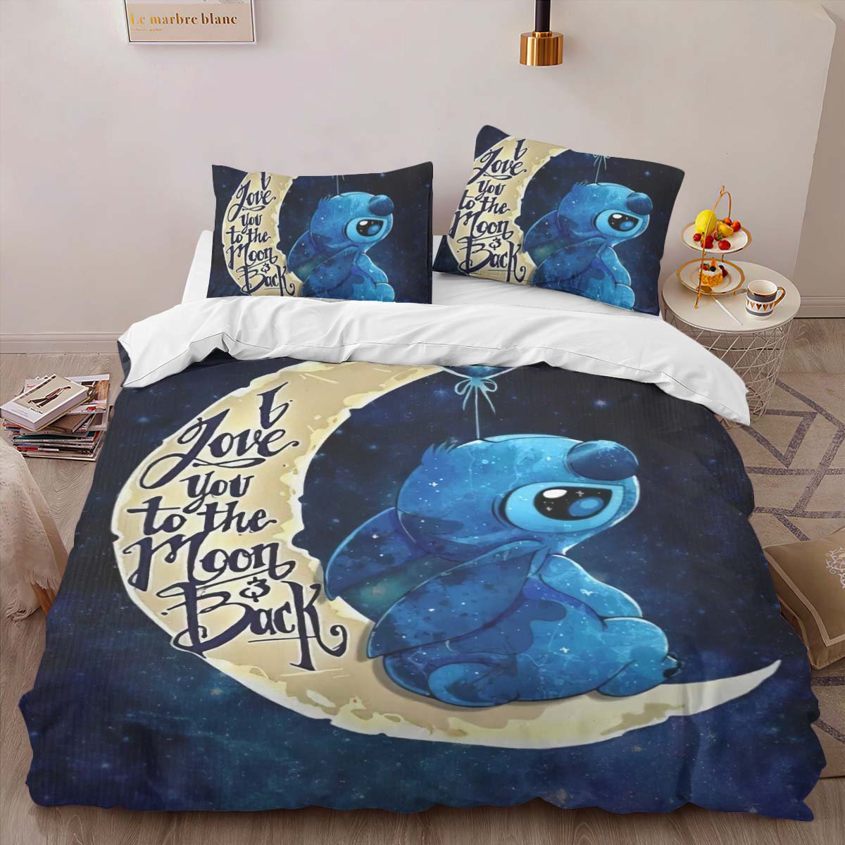 Stitch I Love You To The Moon And Back Duvet Cover 2