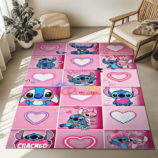Stitch Pink Happy Rug