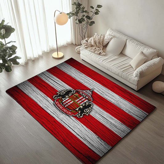 Sunderland A.F.C FC EFL Championship Red White Wooden Rug