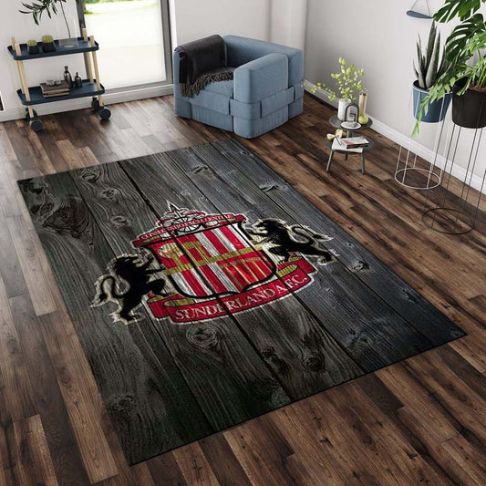 Sunderland A.F.C FC EFL Championship wooden background Rug