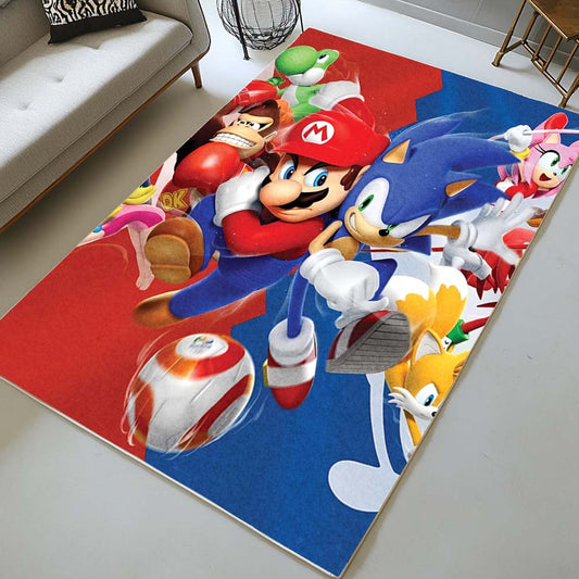 Super Mario And Sonic Nintendo Characters Rug