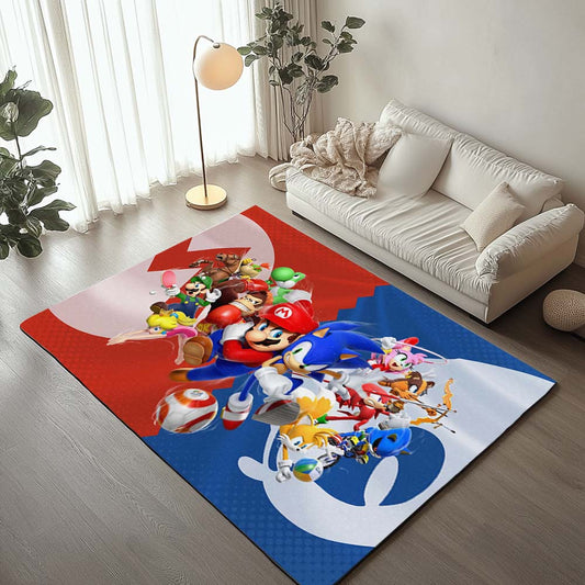Super Mario And Sonic Nintendo Characters 2 Rug