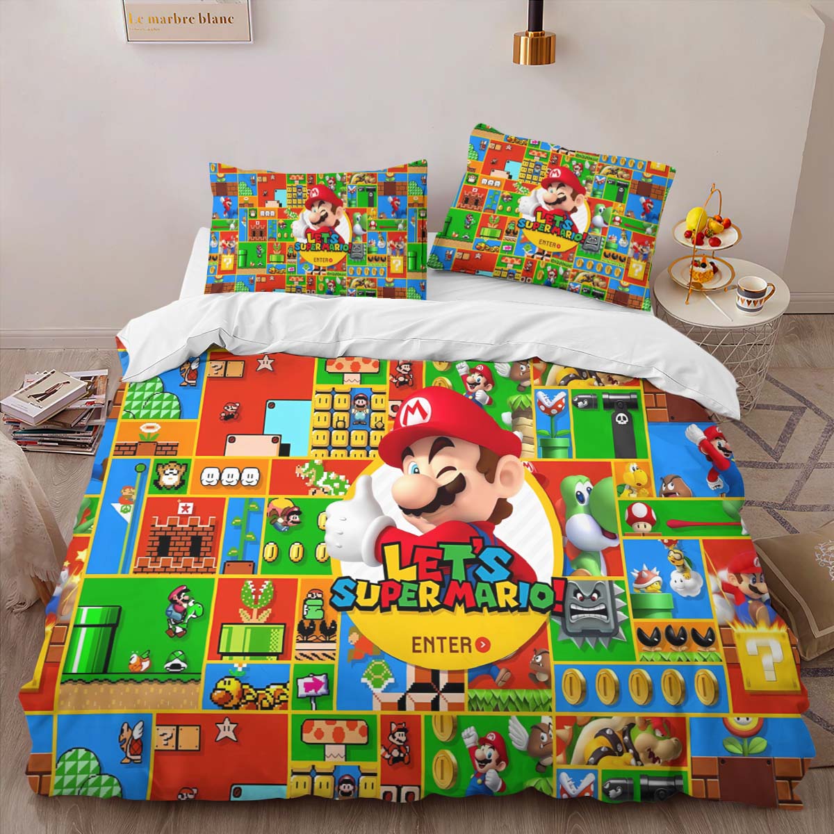 Super Mario Game Start Duvet Cover 2