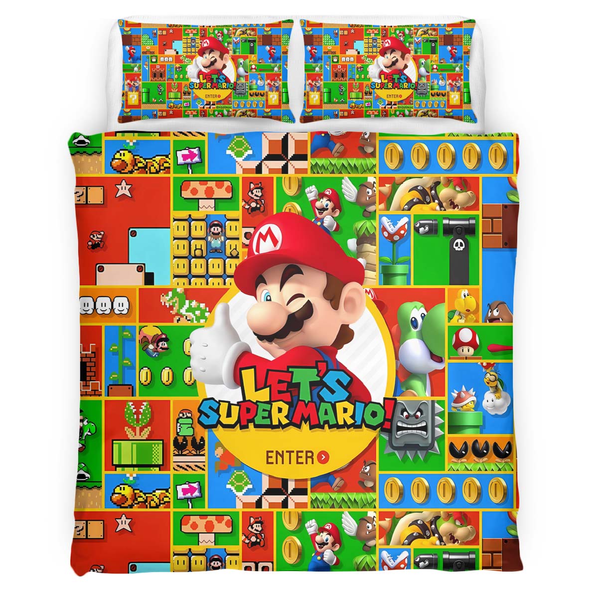 Super Mario Game Start Duvet Cover