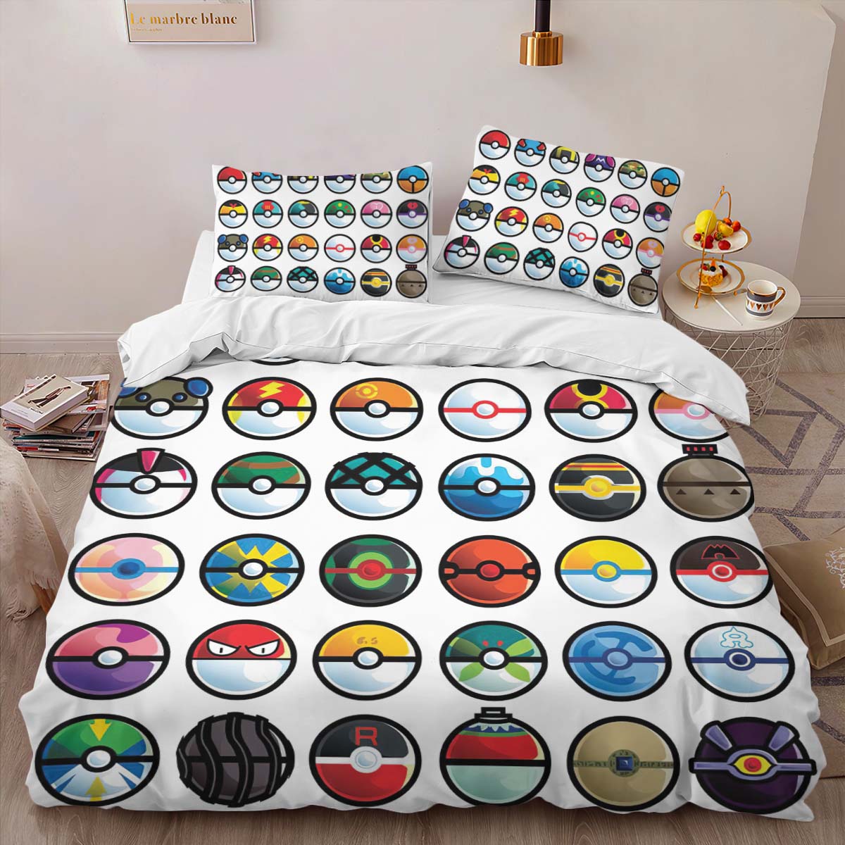 The Great Chart Pokemon Balls Duvet Cover 2