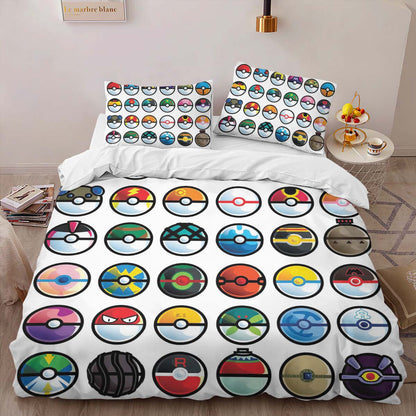 The Great Chart Pokemon Balls Duvet Cover 2