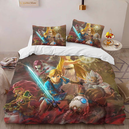 The Legend of Zelda Link And Zelda Princess All Characters Duvet Cover 2
