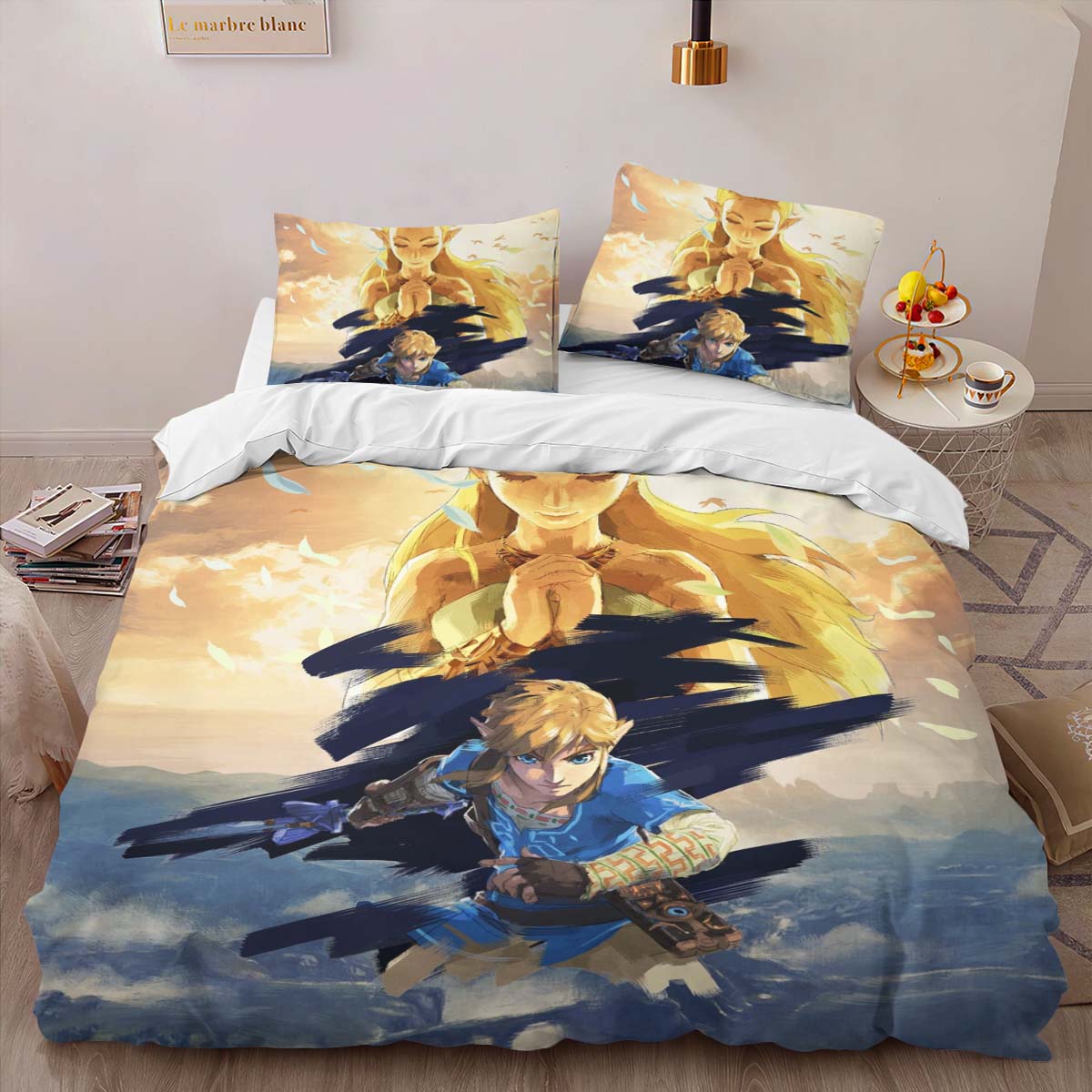 The Legend of Zelda Link And Zelda Princess All Characters 4 Duvet Cover 2