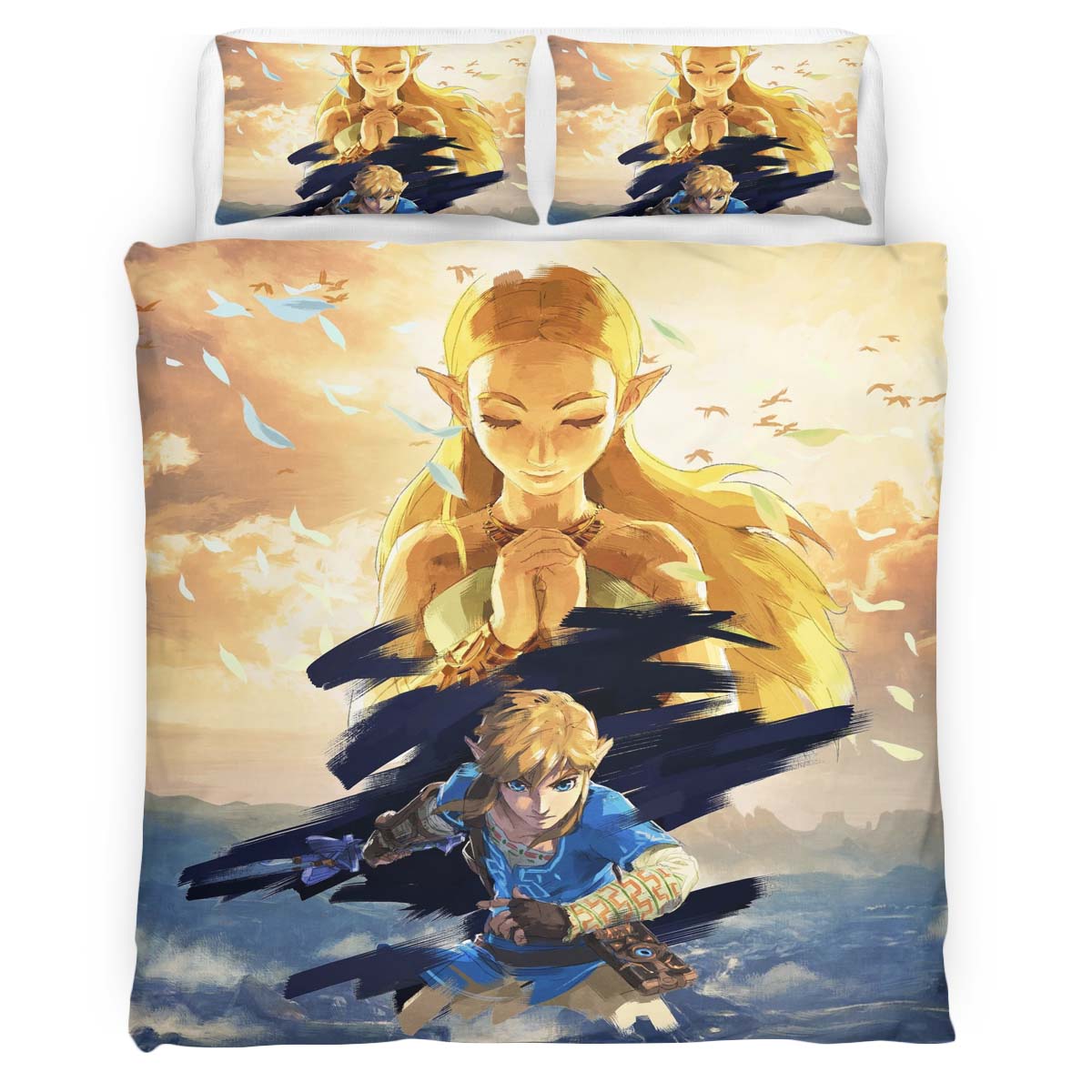 The Legend of Zelda Link And Zelda Princess All Characters 4 Duvet Cover