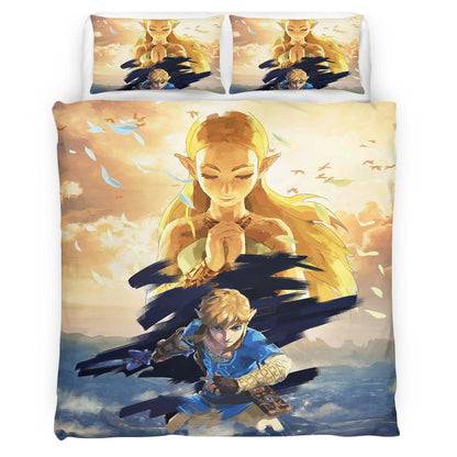 The Legend of Zelda Link And Zelda Princess All Characters 4 Duvet Cover