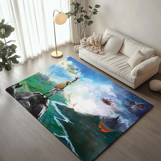 The Legend of Zelda Link on the hilltop with strong look Rug