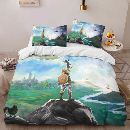 The Legend of Zelda Link on the hilltop with strong look Duvet Cover 2