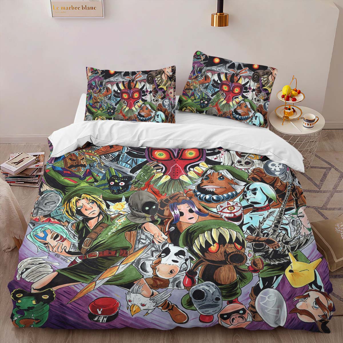 The Legend of Zelda Majoras Mask Skull Kid Link and other characters Duvet Cover 2