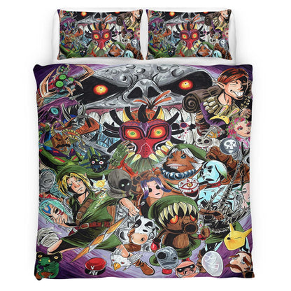 The Legend of Zelda Majoras Mask Skull Kid Link and other characters Duvet Cover