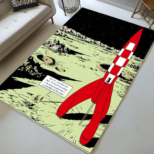 The Moon Rocket The Adventures of Tintin Rug