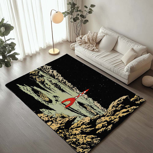 The Moon Rocket The Adventures of Tintin 3 Rug