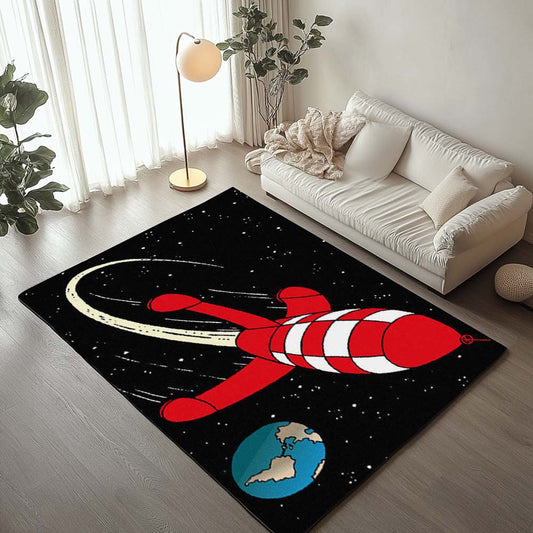 The Moon Rocket The Adventures of Tintin 4 Rug