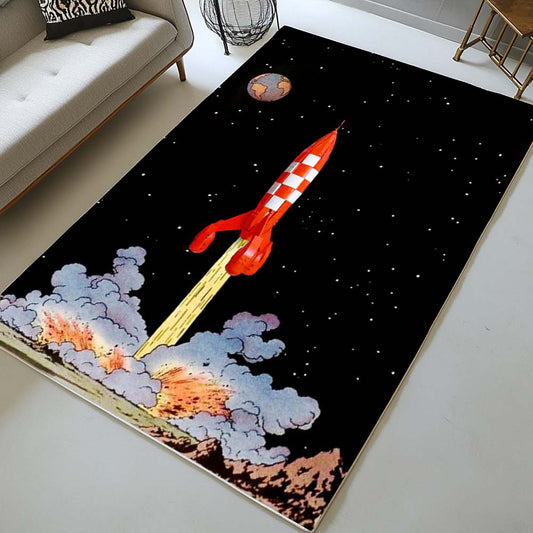 The Moon Rocket The Adventures of Tintin 5 Rug