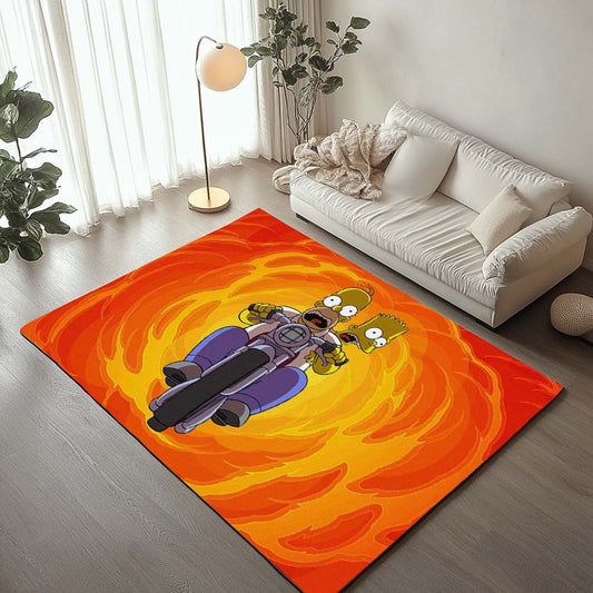 The Simpsons Motorcycles Homer and Bart Simpson Rug