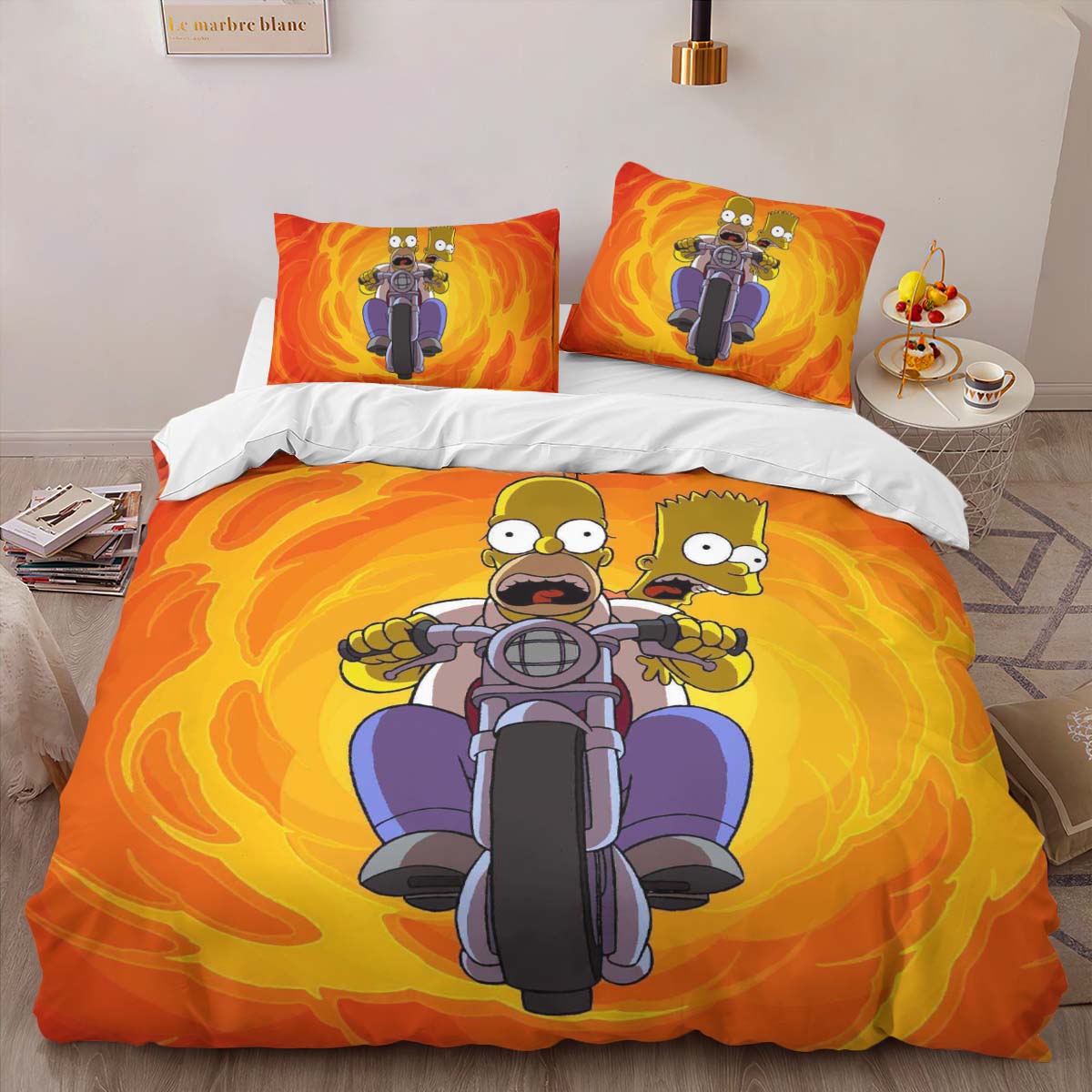 The Simpsons Motorcycles Homer and Bart Simpson Duvet Cover 2