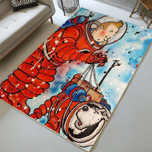 Tintin and Snowy Explorers On The Moon Rug