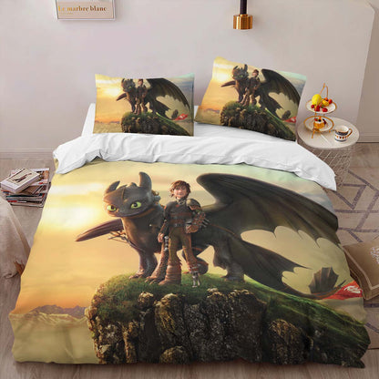 Toothless and Hiccup How To Train Your Dragon 02 Duvet Cover 2