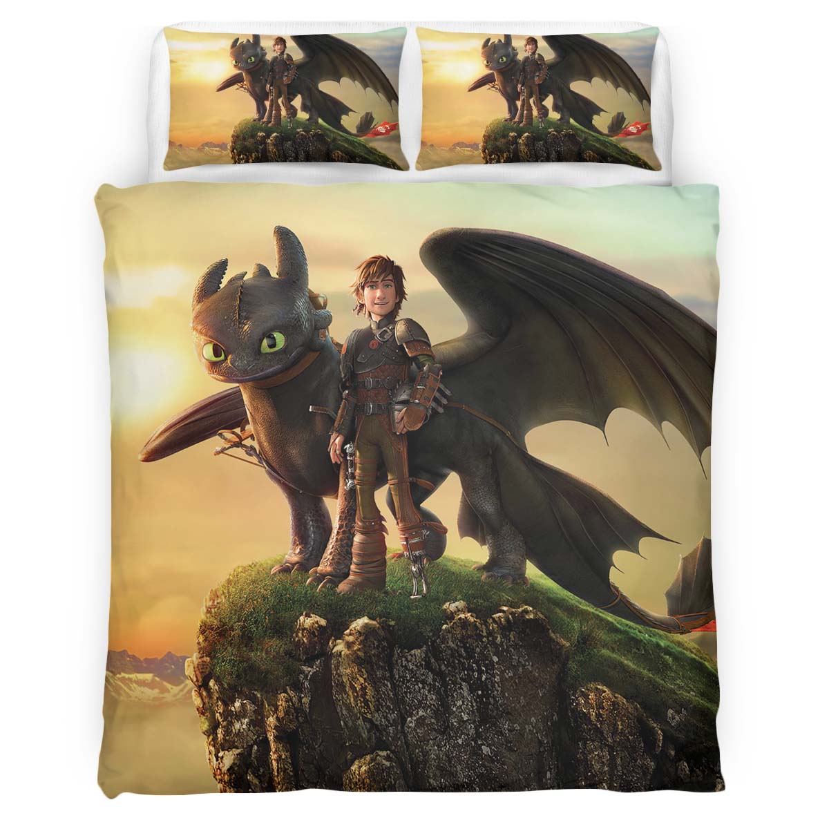 Toothless and Hiccup How To Train Your Dragon 02 Duvet Cover