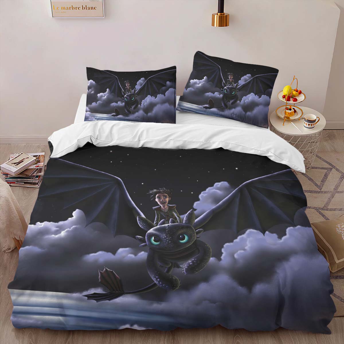Toothless and Hiccup How To Train Your Dragon 03 Duvet Cover 2