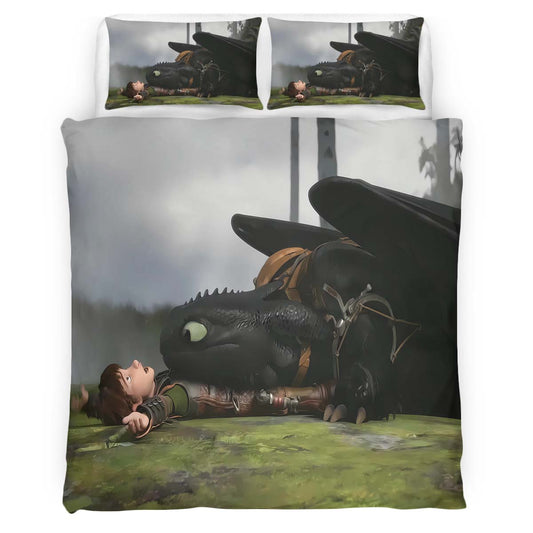 Toothless and Hiccup How To Train Your Dragon 04 Duvet Cover