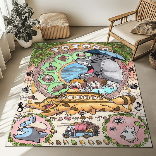 Totoro on the bus Rug