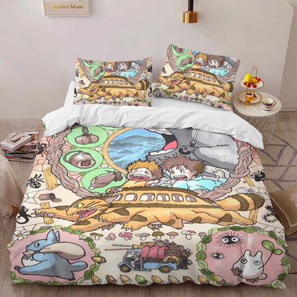 Totoro on the bus Duvet Cover 2