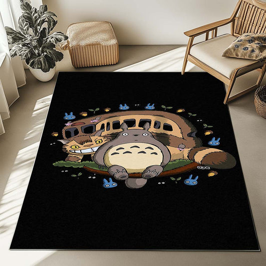 Totoro on the bus 2 Rug